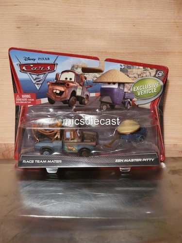 CARS 2 DISNEY PIXAR RACE TEAM MATER ZEN MASTER PITTY ESCLUSIVO NUOVO CON SCATOLA - Foto 2 di 3