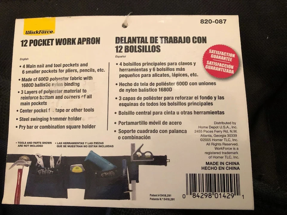 WorkForce Tool Apron, 29 to 46 in Waist, 12-Pocket, Polyester And Nylon - Image 3 of 3