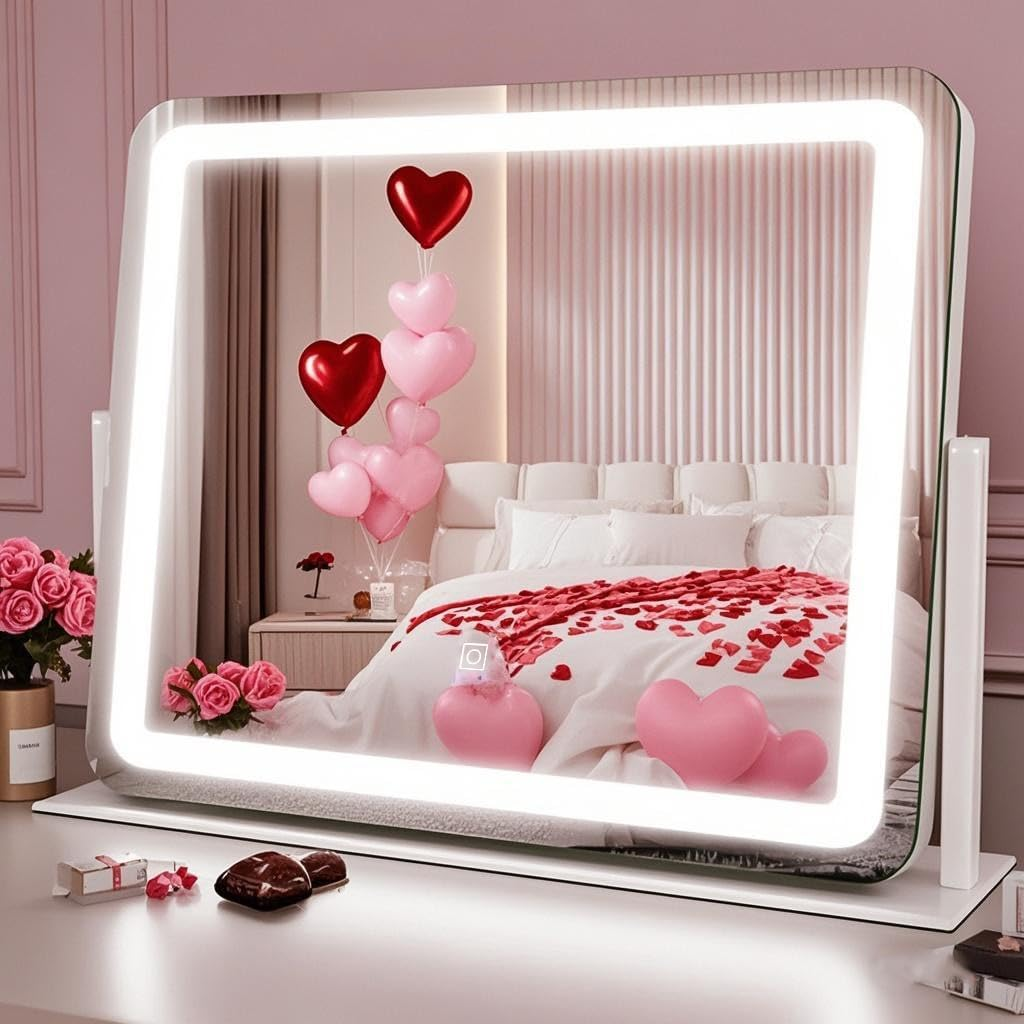 Vanity Mirror with Lights Large Lighted Makeup Mirror with Soft LED Lighting for Flawless Makeup