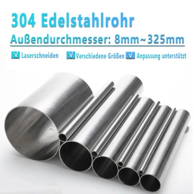 Rohr Rundrohr Edelstahlrohr Ø8mm Bis 325mm 304 Edelstahlrundrohr Länge 100mm - Bild 1 von 4