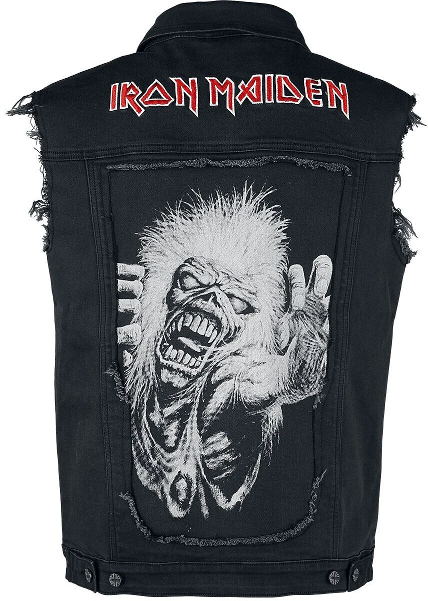 Iron Maiden Vest Jacket Heavy Metal Band Black Sleeveless Denim Jean Jacket
Opens in a new window or