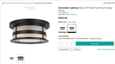 Generation Lighting Wilburn 13'' Wide Flush Mount Ceiling Fixture