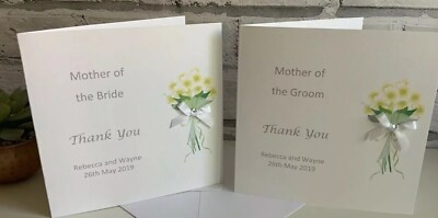 Personalised Thank You Card Mum Wedding Mother Of The Bride Groom Bridesmaid Ebay