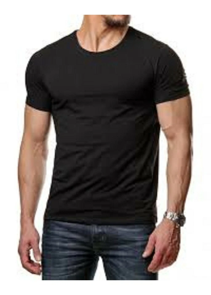GILDAN 1 T-shirt homme 100% coton manches courte couleur noir - Photo 1/1