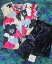 NWT 8 Gymboree Charm Class Floral Blouse Shirt Velour Sparkle Leggings