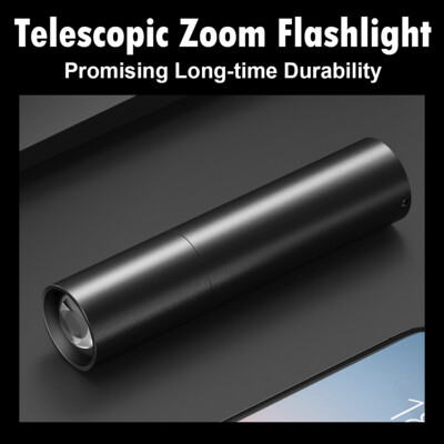 Mini Led Flashlight Zoom Usb Charging Flashlights Torches 3modes Waterproof Lamp