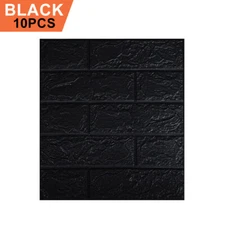 10/20 Pcs 3D Tile Brick Wall Sticker Self-adhesive Waterproof PE Foam Panel
