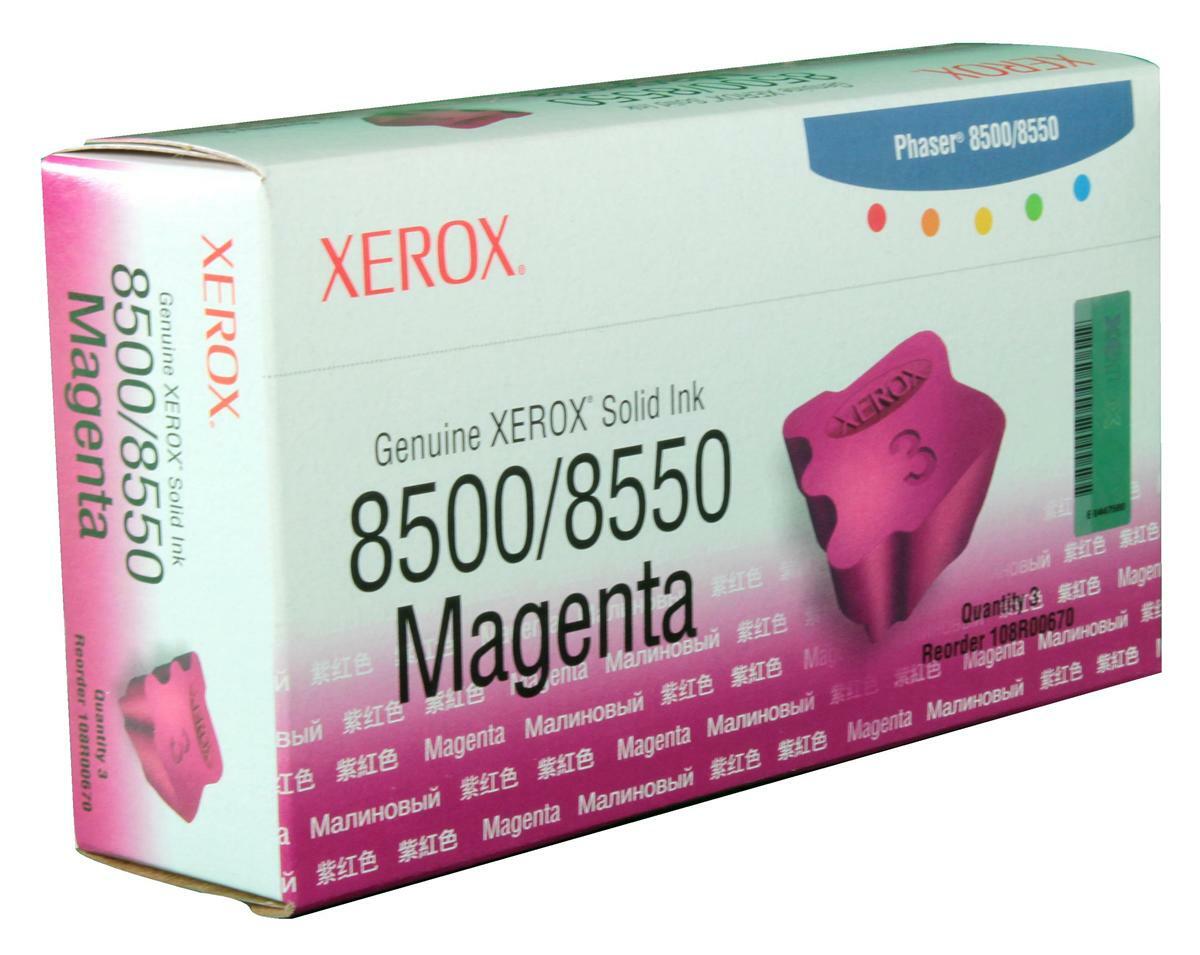 Genuine MAGENTA Xerox Phaser 8500/8550 Solid Ink 3-pack 108R00670 A- NEW