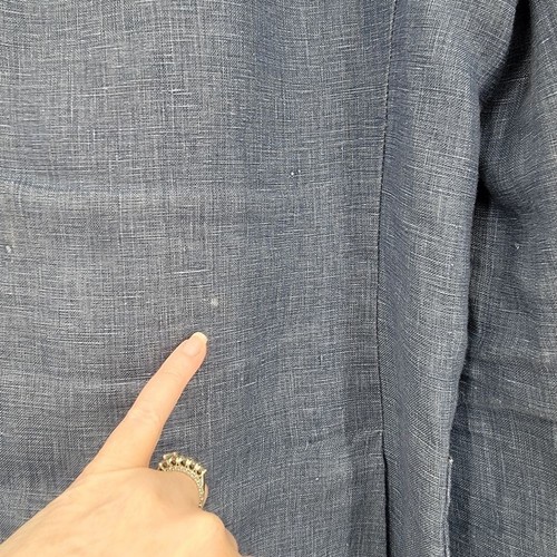 Saks Fifth Avenue Linen Sports Jacket Men's Medium Blue Chambray Resortwear - Picture 13 of 16