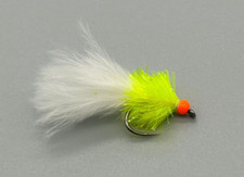 6 X Hothead Dancer - Yellow Fritz Body / White Tail - Trout Fishing Flies