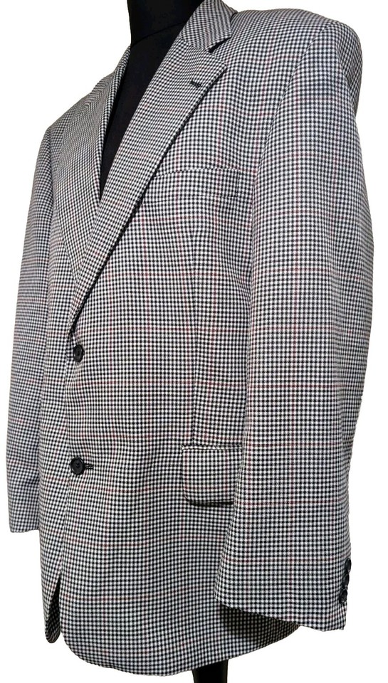 Vintage 90s Tweed Lightweight Wool Lined Oversized Blazer Jacket Womens