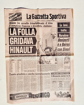 Gazzetta Dello Sport 7 June 1980 Bernard Hinault Wins Giro D'Italia Stelvio