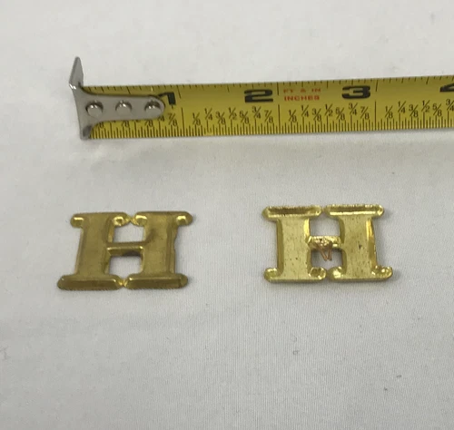 Civil War Hat Brass for Forage Caps, Kepis, Hardee - 1 Inch Company Letter "H"