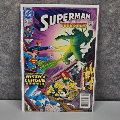 Superman #74 vol.2 1992 Newsstand DC Comic Book Doomsday VG 1st Print