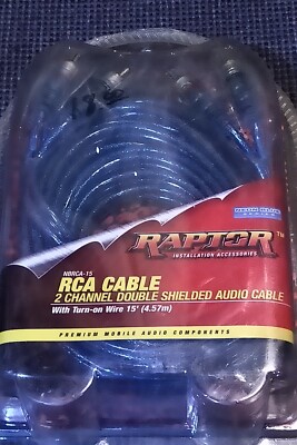 Rapter NBRCA-15 Audio 15ft RCA to Amplifier Double Sheild Cable w/ Turn-on Wire