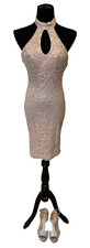 Women WINDSOR Shimmery Cream Cocktail Dress SIZE 9