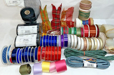 Craft, mesh ribbon, paper twist, wired ribbon; new, used, Offray