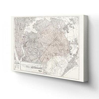 1922 Queens New York Map  - Canvas Wrap Vintage Queens Map of NYC Wall Art Print
