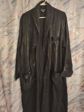 Vintage Pierre Cardin Silky Sheer Black House Robe Size S/M