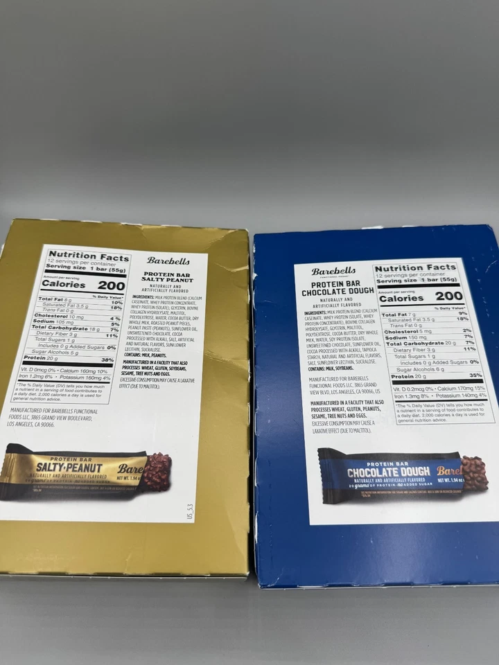 48 ASSORTED FLAVOR BARBELLS PROTEIN BARS 20G COOKIES CREAM PEANUT BUTTER - Image 3 of 3