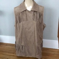 Chico's Faux Suede Fringe Moto Vest NWOT 149 Chico's 2 M/L