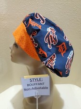 Detroit Tigers Logo MLB Women's Bouffant Surgical Scrub Hat/Cap Handmade