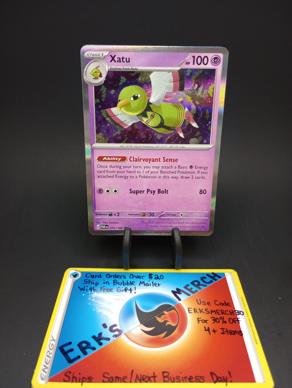 Xatu 072/182 Paradox Rift Holo Rare Pokemon Card 