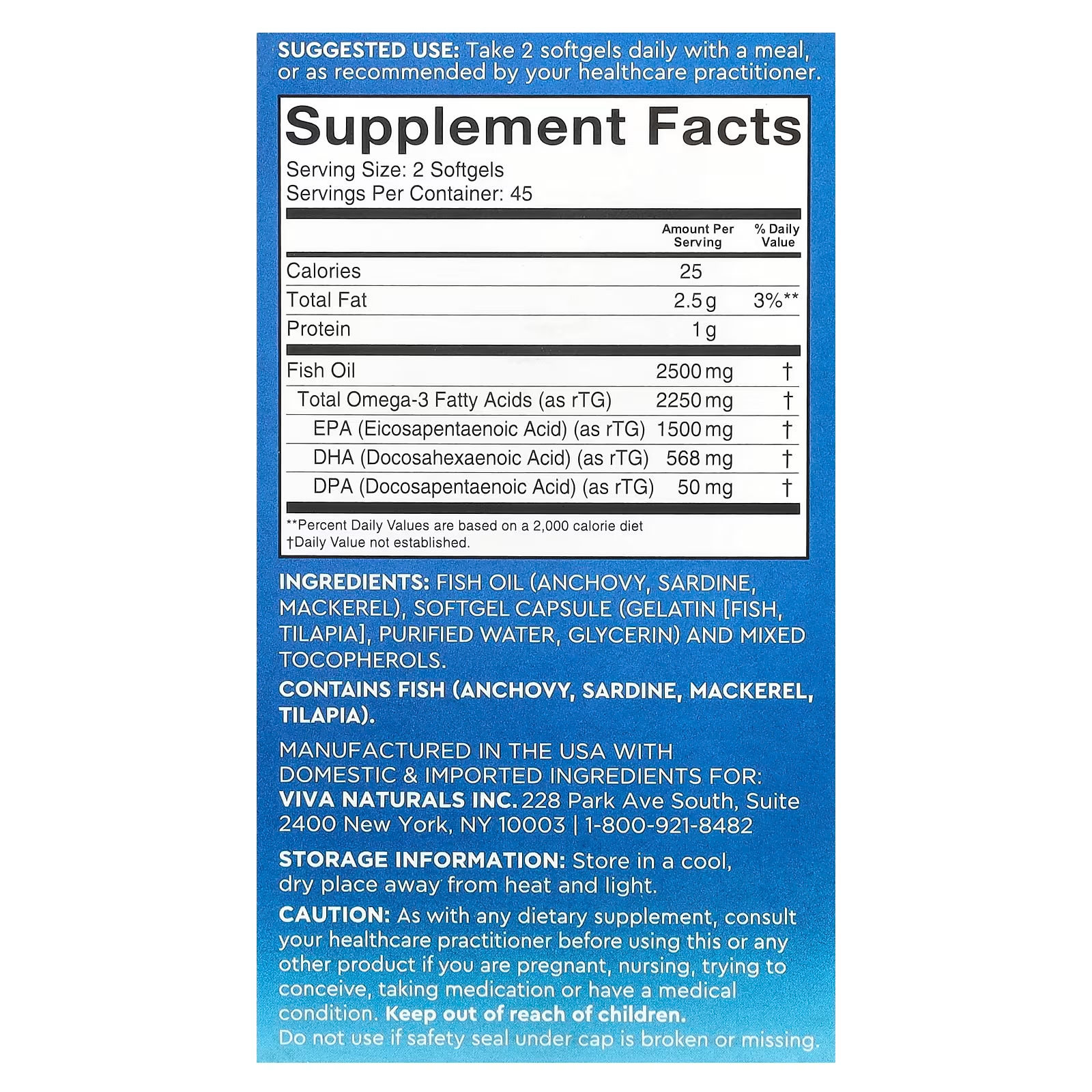Viva Naturals, Omega-3 Fish Oil, Triple Strength , 90 Softgels