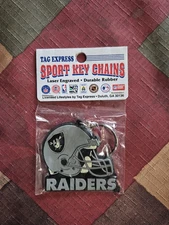 Vintage Las Vegas Raiders Tag Express Laser Engraved Durable Rubber Key Chain