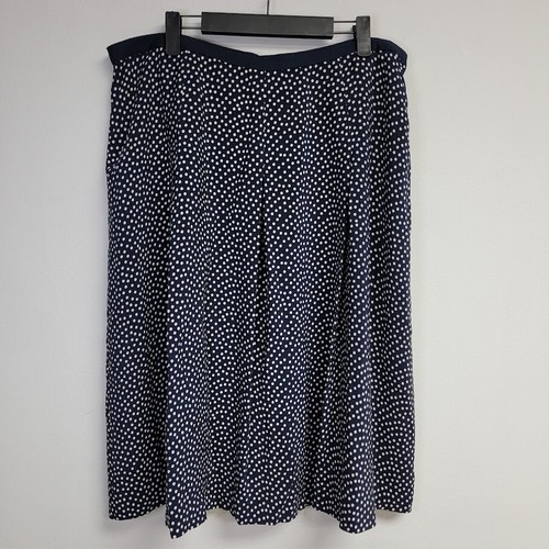 Pendleton Womens 100% Silk Blue Polka Dot Skirt Sz 18 Knee Length Pleated Flowy