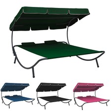 Doppelliege Sonnenliege Gartenliege für 2 Personen Doppel Liege Sonnendach Größe