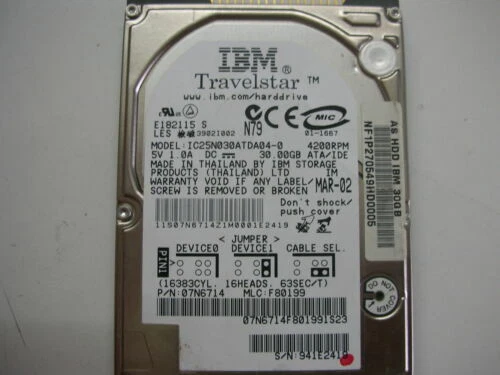 Hard disk interni IBM interfaccia IDE
