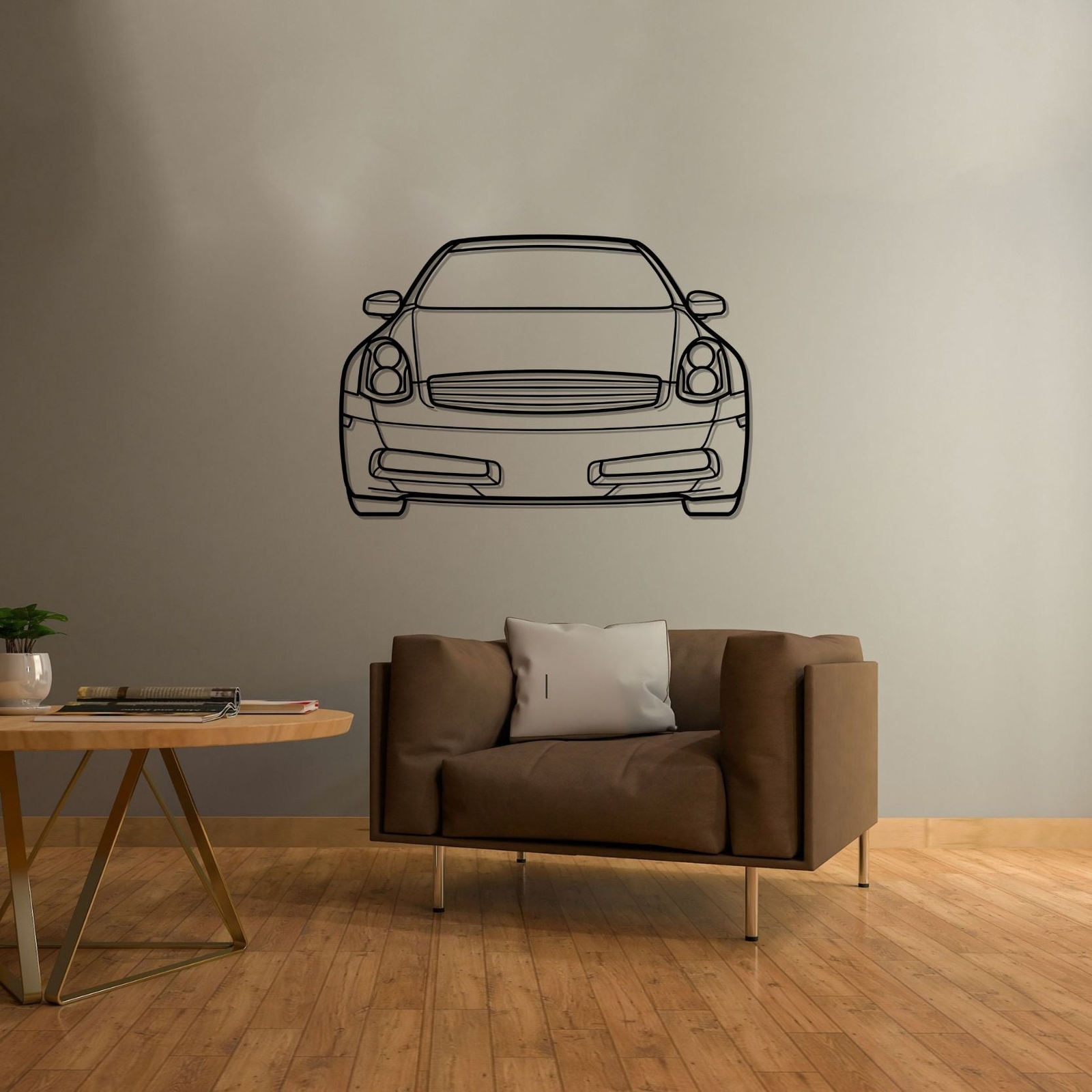 3D Acrylic Metal Car Wall Art - USA Silhouette G35 2007 Auto Poster-image