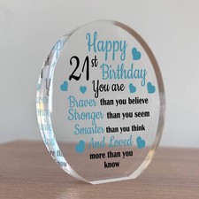 21st Birthday Gifts For Son Grandson Nephew Acrylic Plaque Keepsake Gift for Him