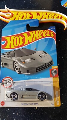Hot Wheels - '94 Bugatti EB110 SS, Silver, Long Card. Other HW Models Available!