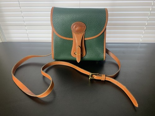 Vintage Green Dooney & Bourke Leather Equestrian Crossbody Medium Essex Purse