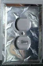 Polished Chrome Garage Diamond SwitchPlate Wall Plate Cover Outlet Toggle Rocker