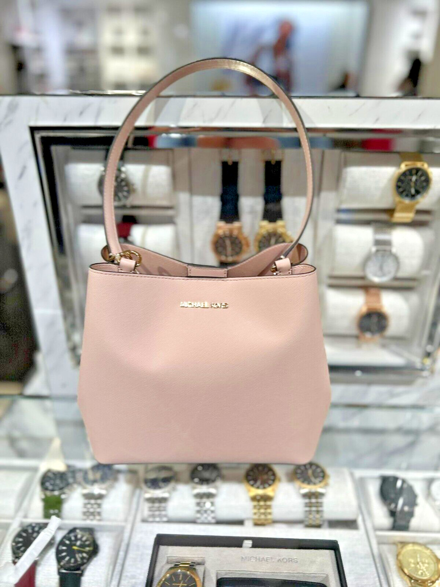 Michael Kors Pratt Medium Bucket Shoulder Bag+Trifold Wallet Set