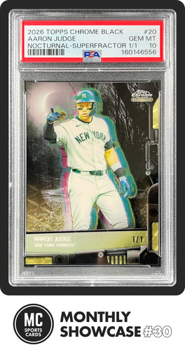 1/1 AARON JUDGE PSA 10 2026 TOPPS CHROME BLACK #20 NOCTURNAL SUPERFRACTOR 1/1