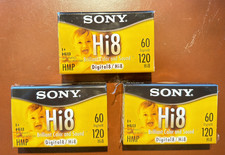 3 Sony Hi8 Metal Particle Video Tape 60 or 120 Min - P6120HMP New Sealed