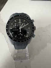 Grey Rubber Curved Watch Strap Band 41mm Omega Seamaster Moon Swatch  20mm