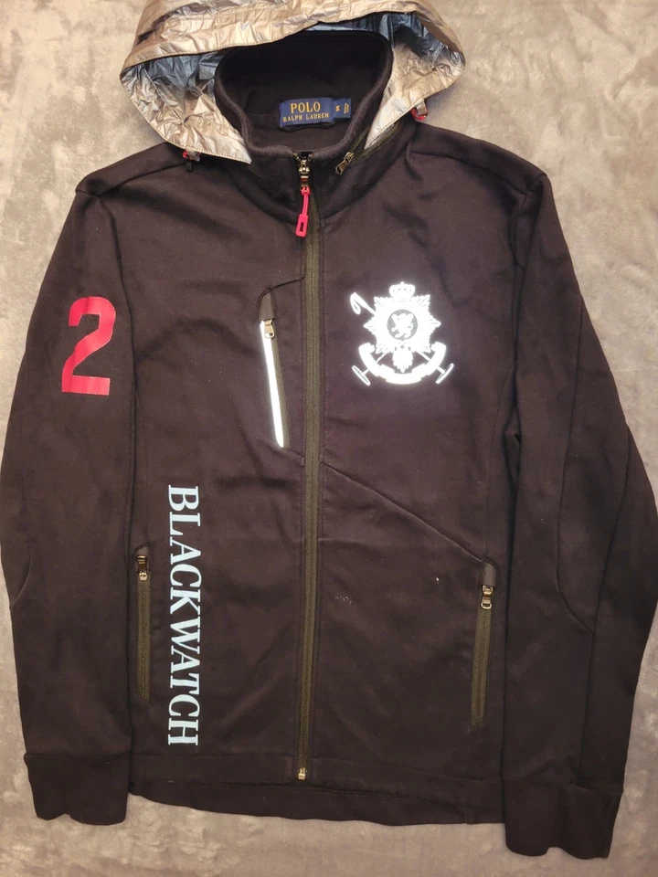 Polo Ralph Lauren Full Zip Hoodie Sweatshirt Jacket Men Small Black Blackwatch - Image 3 of 4