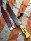 Civil War Confederate Johnny Reb Style Fighting Bowie Knife w/Leather Sheath