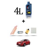 Hoffcar Wartungskit 4 Filter Und 4L ÖL FüR Alfa Romeo Mito (955) 1,3 Jtdm 62Kw
