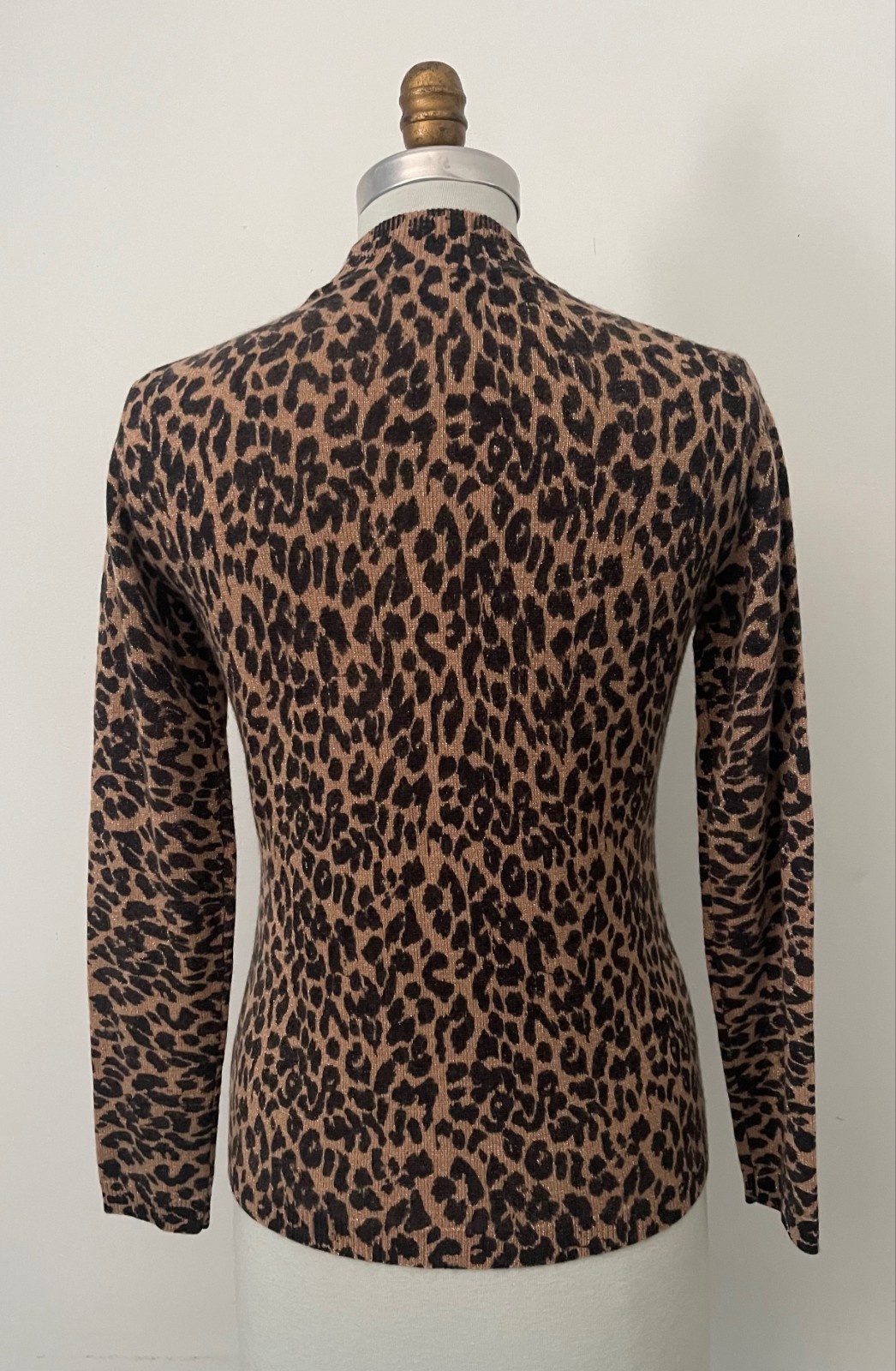 NEIMAN MARCUS leopard pattern cashmere sweater ~S… - image 2