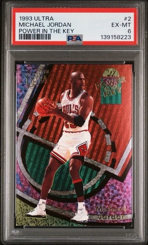 Michael Jordan 1993 Fleer Ultra Power in the Key #2 PSA 6 Rare Insert