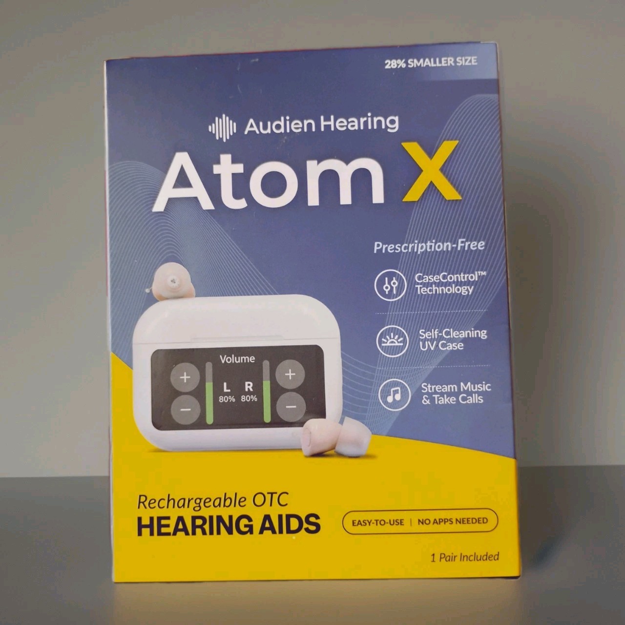 Audien Hearing Aids Atom X Rechargeable Bluetooth Brand New In Box