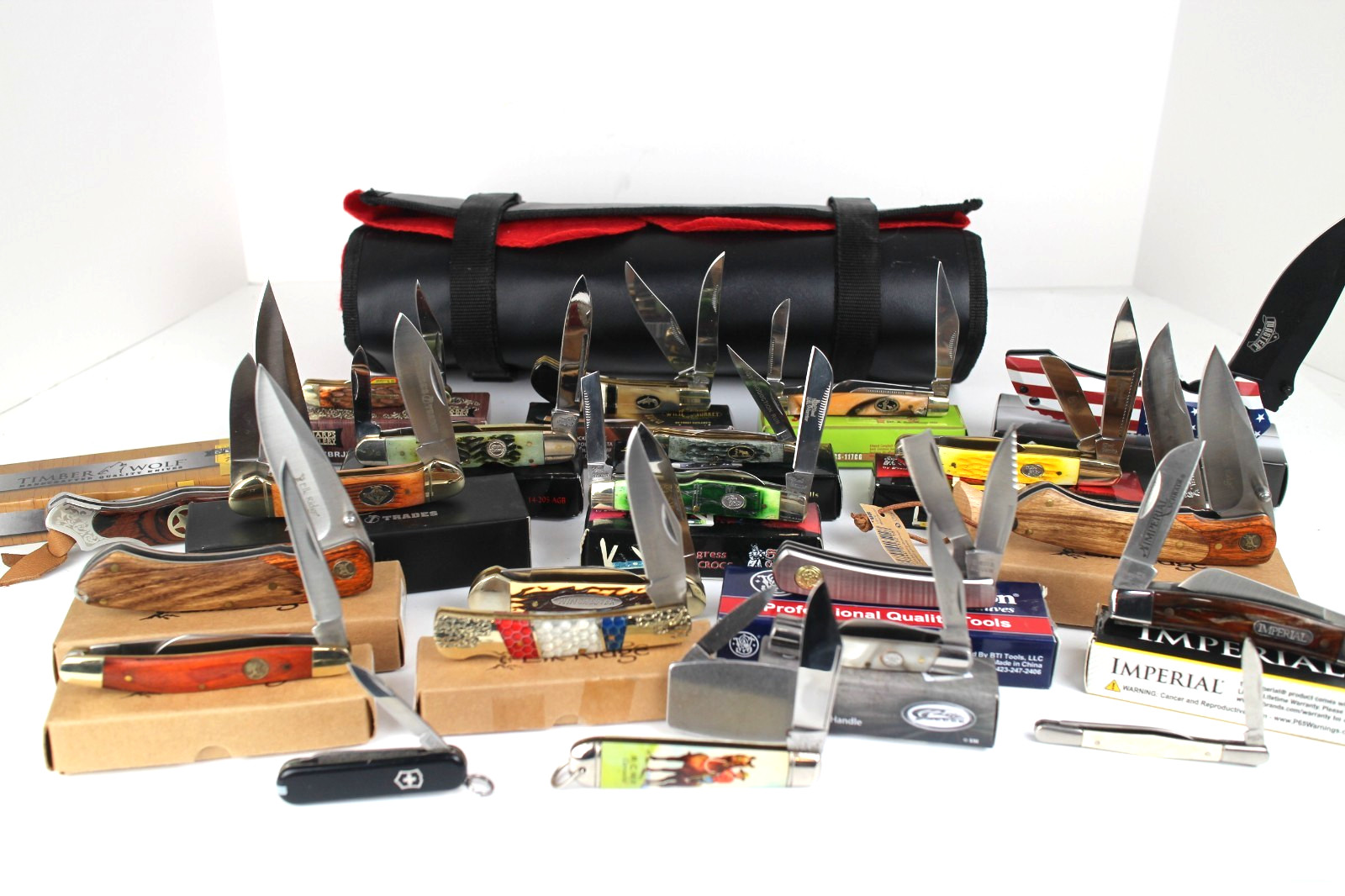 23 Pocket Knife Collection Lot Imperial Zippo Frost Simmons Elk Ridge MOST NEW
