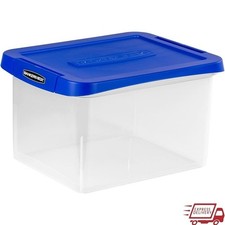 Stackable Durable Plastic File Boxes W/ Lids Organized Document Storage New