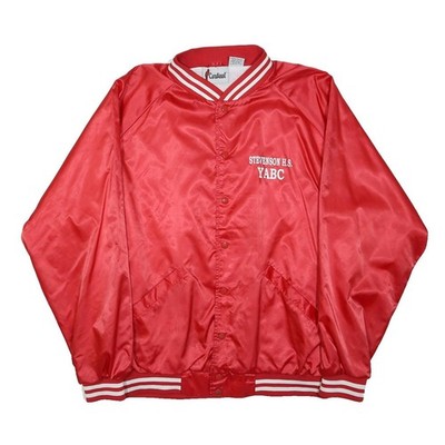 CARDINAL Herren Rote Baseball Varsity Jacke XL Polyester Blend Plain Button